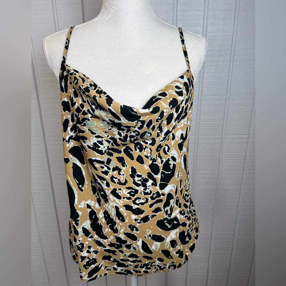 TOPSHOP - Cowl neckline Cheetah print‎ Tank size 8 NWT